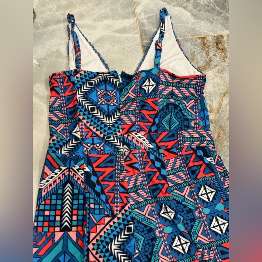 Fashion to Figure Blue and Red Floral Jumpsuit - Picture 4 of 11